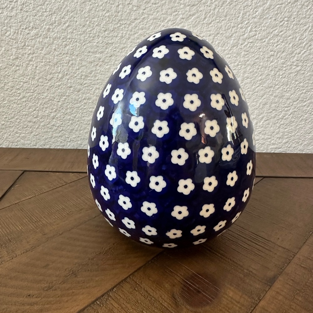 Polish Pottery Large Ceramic Egg Boleslawiec Poland NEW